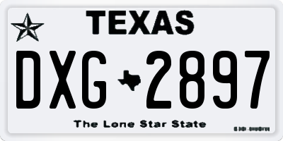 TX license plate DXG2897