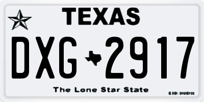 TX license plate DXG2917