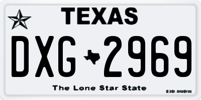 TX license plate DXG2969