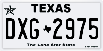 TX license plate DXG2975