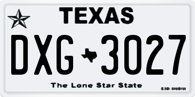 TX license plate DXG3027