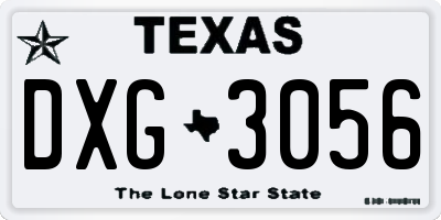TX license plate DXG3056