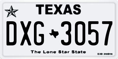 TX license plate DXG3057