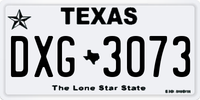 TX license plate DXG3073