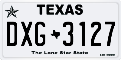 TX license plate DXG3127