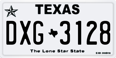 TX license plate DXG3128