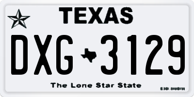 TX license plate DXG3129