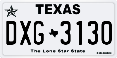TX license plate DXG3130