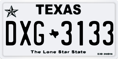 TX license plate DXG3133