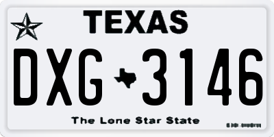 TX license plate DXG3146