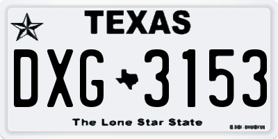 TX license plate DXG3153