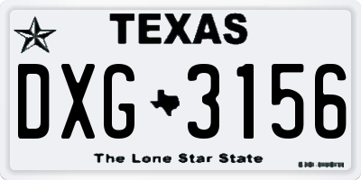 TX license plate DXG3156