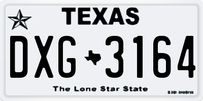 TX license plate DXG3164