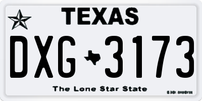 TX license plate DXG3173
