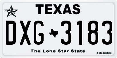 TX license plate DXG3183