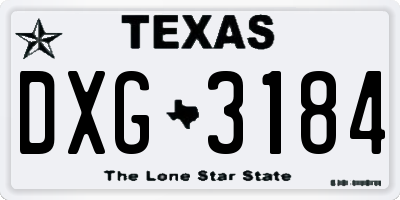 TX license plate DXG3184