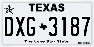 TX license plate DXG3187