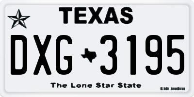 TX license plate DXG3195