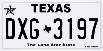 TX license plate DXG3197