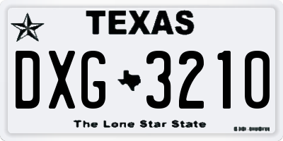 TX license plate DXG3210