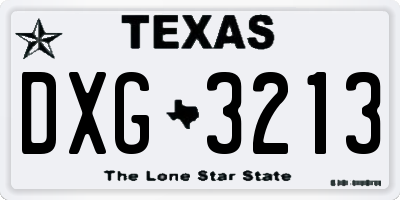 TX license plate DXG3213