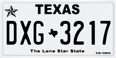 TX license plate DXG3217