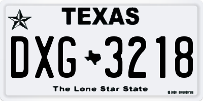 TX license plate DXG3218