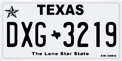 TX license plate DXG3219