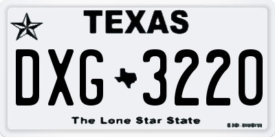 TX license plate DXG3220