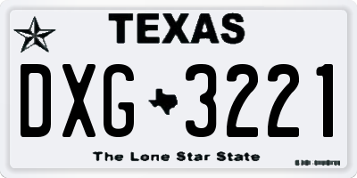 TX license plate DXG3221