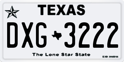 TX license plate DXG3222
