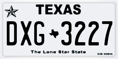 TX license plate DXG3227