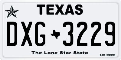TX license plate DXG3229
