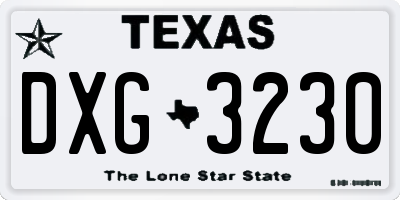 TX license plate DXG3230