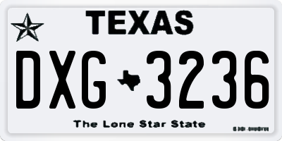 TX license plate DXG3236