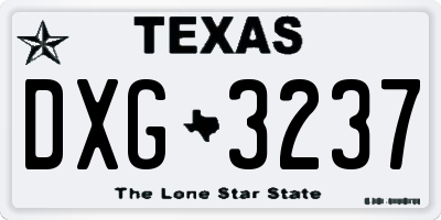 TX license plate DXG3237