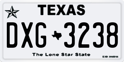 TX license plate DXG3238