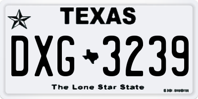 TX license plate DXG3239