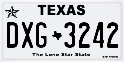 TX license plate DXG3242