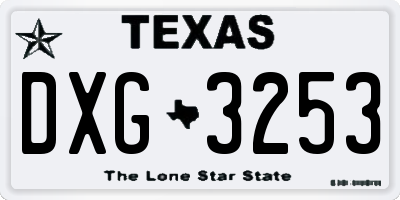TX license plate DXG3253