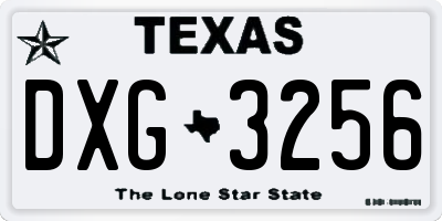 TX license plate DXG3256