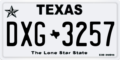 TX license plate DXG3257