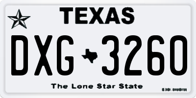 TX license plate DXG3260