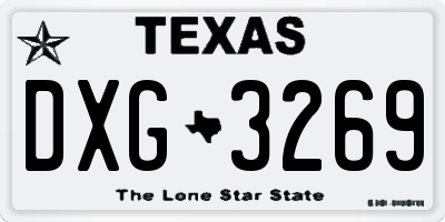 TX license plate DXG3269
