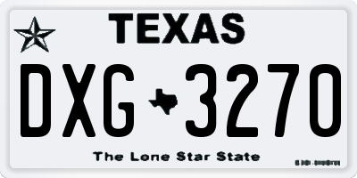 TX license plate DXG3270