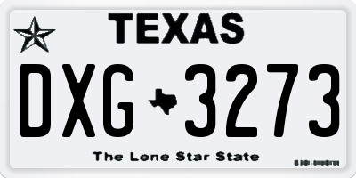 TX license plate DXG3273