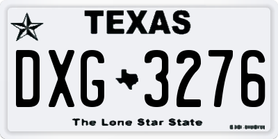 TX license plate DXG3276