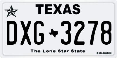 TX license plate DXG3278