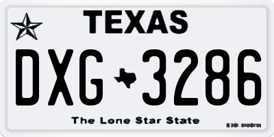TX license plate DXG3286