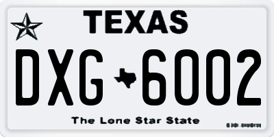 TX license plate DXG6002